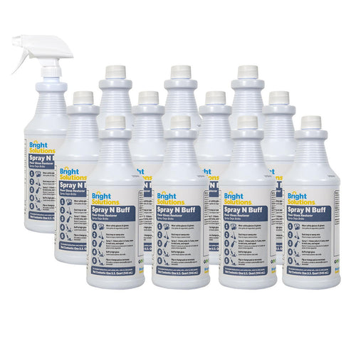 Bright Solutions 'Spray N Buff' High Speed Floor Gloss Restorer Buffing Solution | Case of 12 Quart Bottles Thumbnail